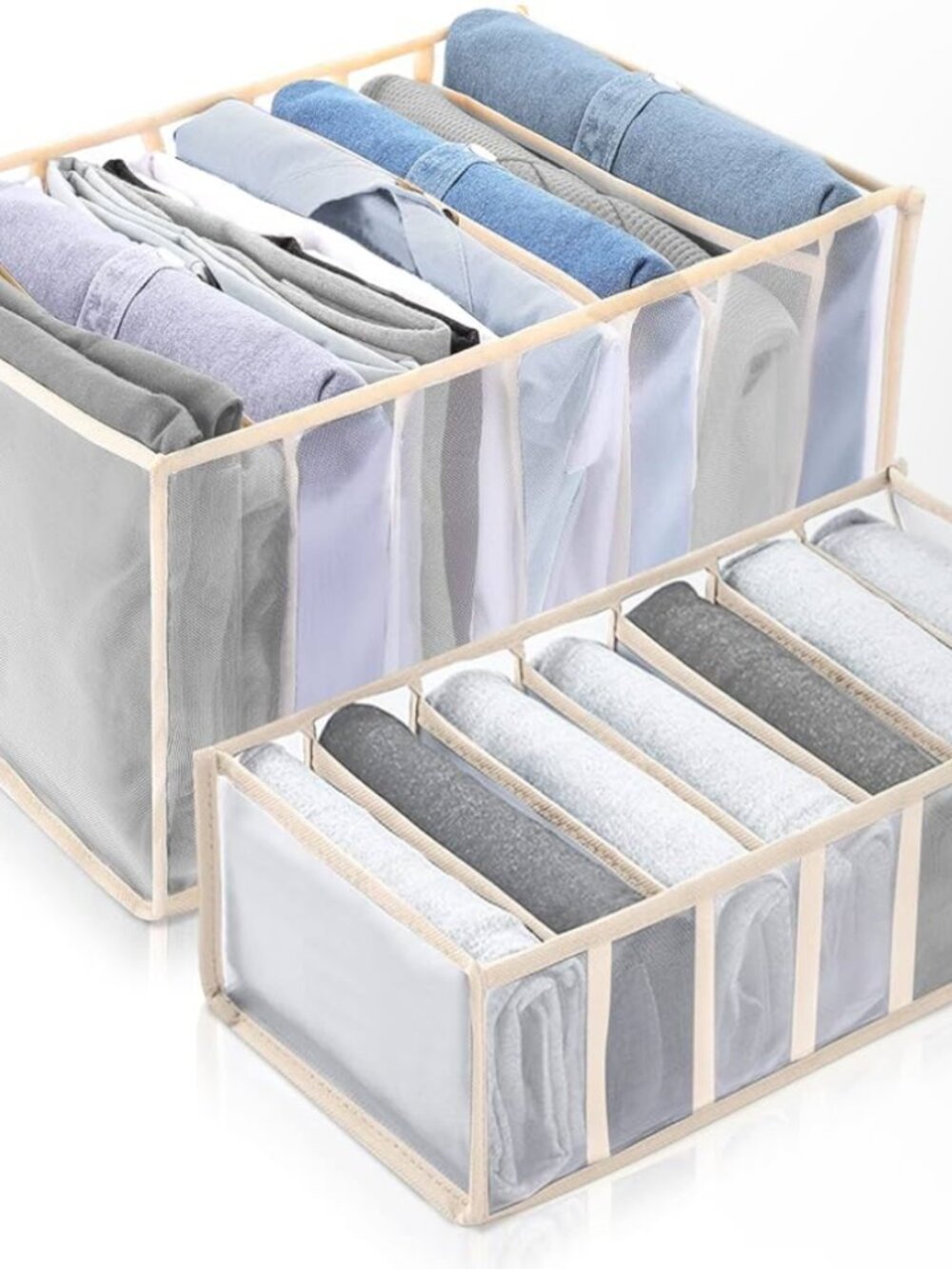 NEW HIPITIS NYLON MESH 4 PACK DRESSER DRAWER ORANIZER STORAGE SIZE LARGE/MEDIUM